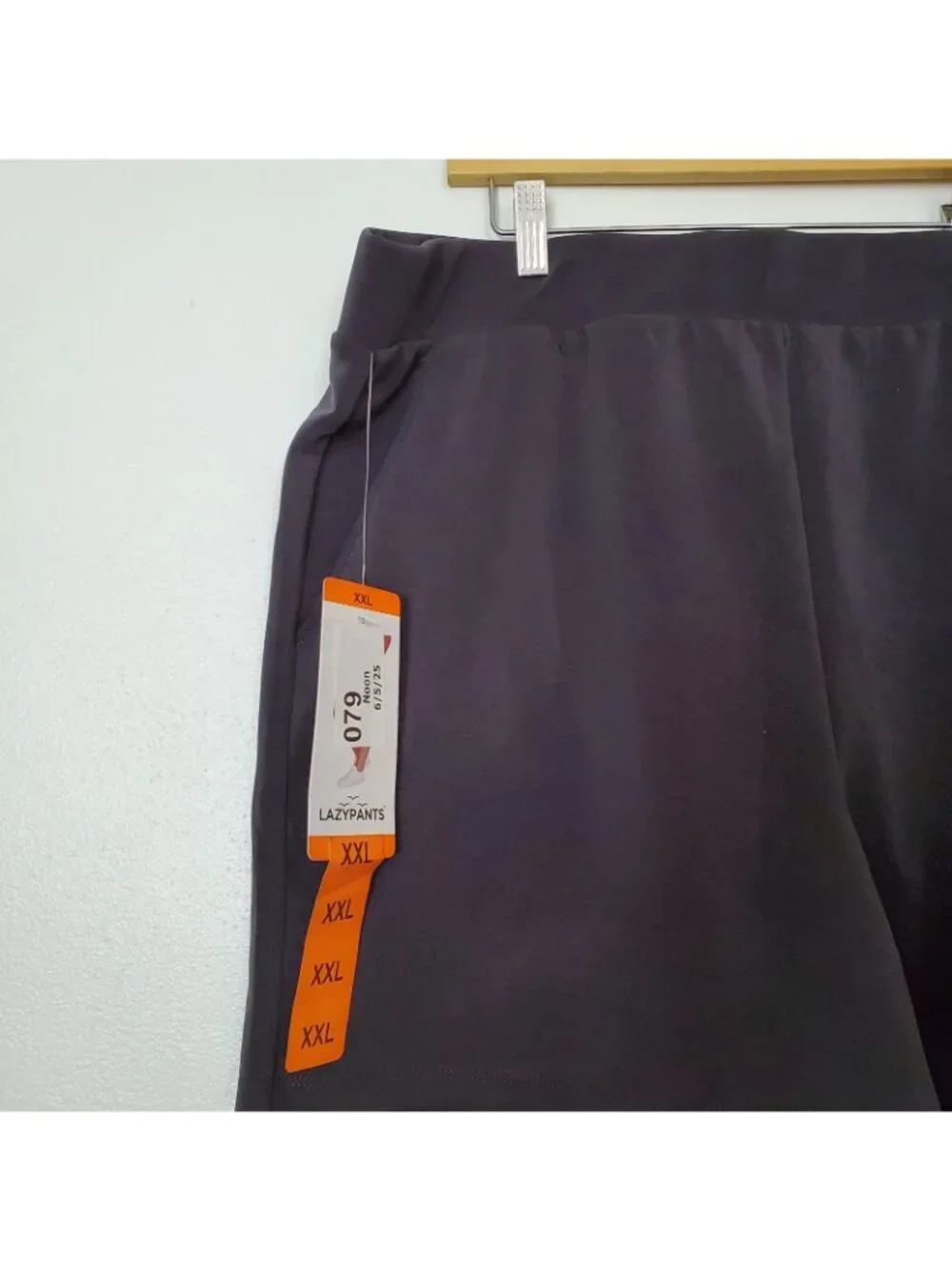 Lazy Pants Shorts XXL Charcoal Gray Color Comfortable Soft Elastic Waist Pull On